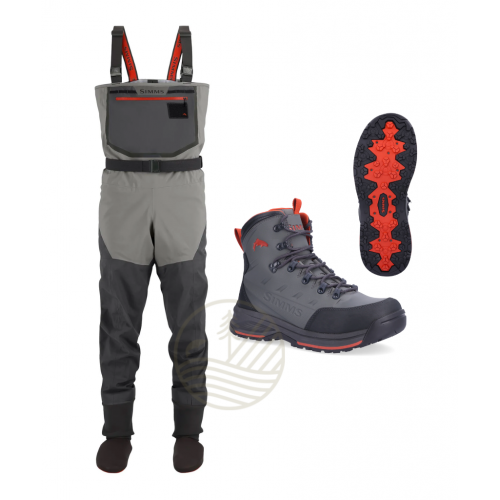 Pack SIMMS Waders Freestone Smoke M + Chaussures 43 Freestone...