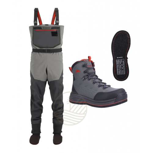 Pack SIMMS Waders Freestone Smoke S + Chaussures 42 Freestone...