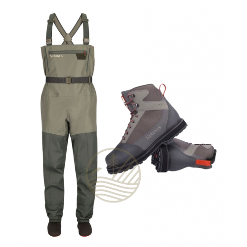 Pack SIMMS Waders Tributary Basalt XLS + Chaussures 42 Tributary...