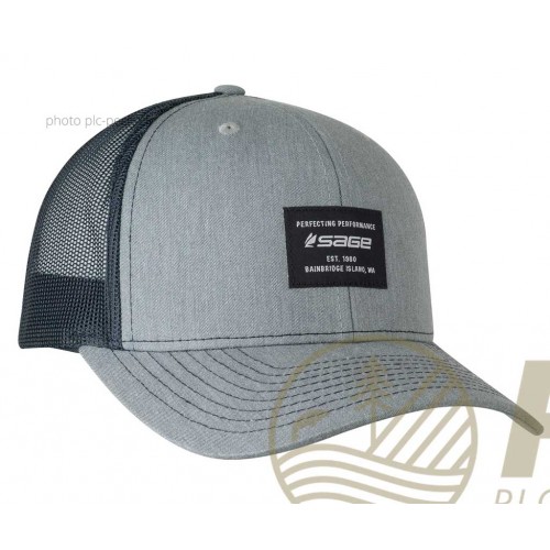 Casquette SAGE Patch Trucker Established Logo Hat Grey/Navy