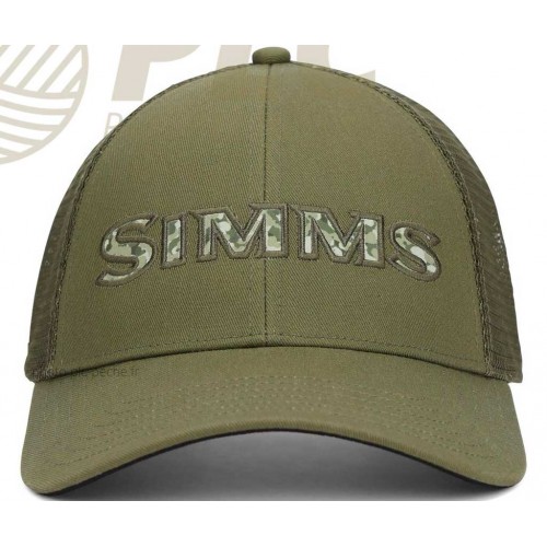 Casquette SIMMS Single Haul Trucker Back Eddy Camo Fill Loden