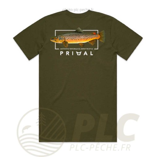 T-Shirt PRIMAL Artist Tee Brown trout Olive