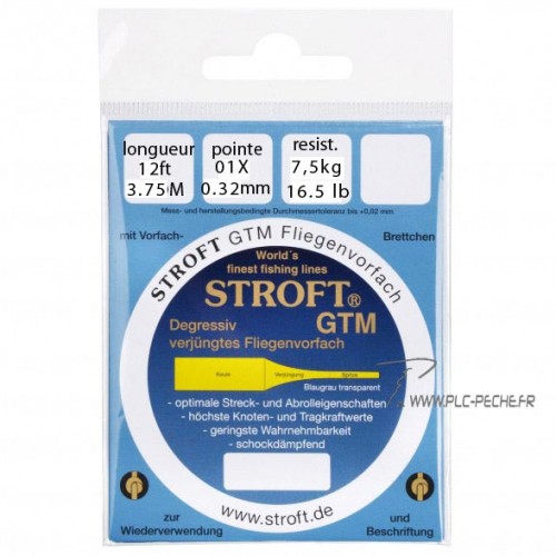 Bas de ligne STROFT gtm saumon/steelhead 12' (3,75m)