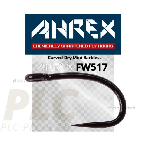 Hameçon mouche AHREX FW517 Curved Dry Mini Barbless