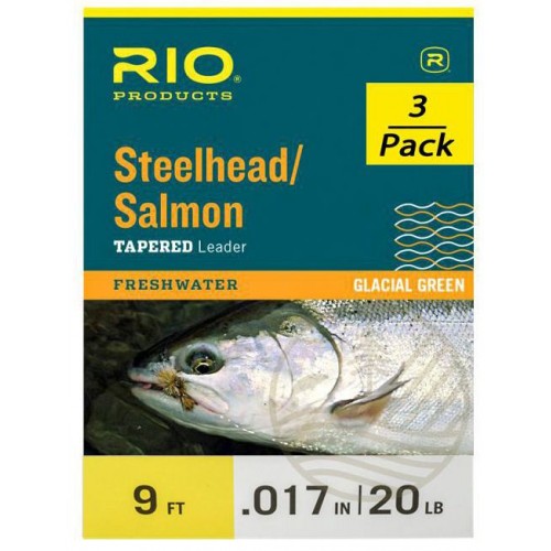 Bas de Ligne RIO Steelhead/Saumon Glacial Green (pack de 3) 9' (2,70m)